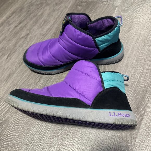 L.L. Bean Mountain Classic Ankle Boots Women's 8 Teal Quilted Slip-On Booties - Picture 4 of 4